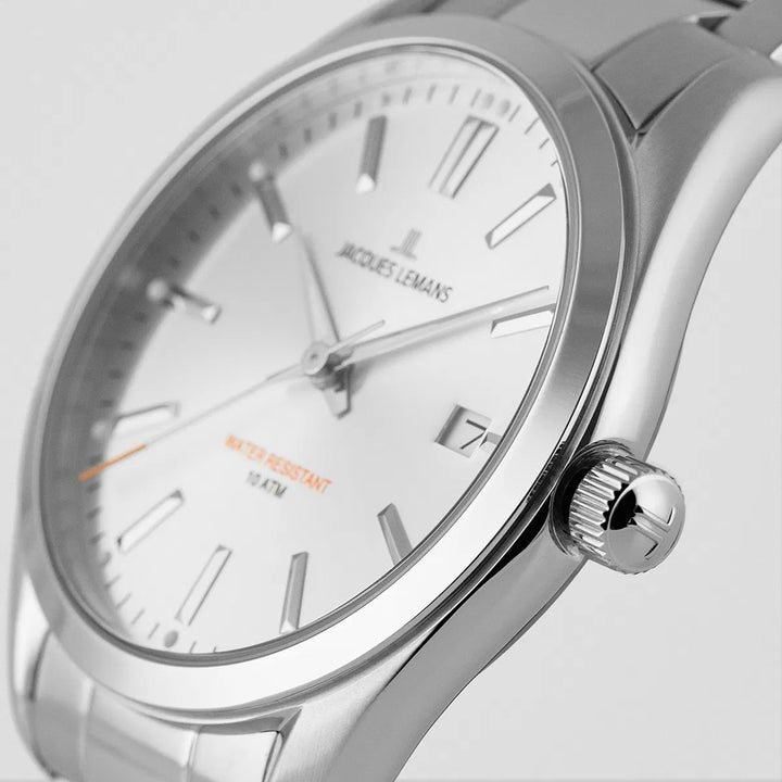 Jacques Lemans Derby 1-1859F - Elegante Herren Quarzuhr Edelstahl 40mm