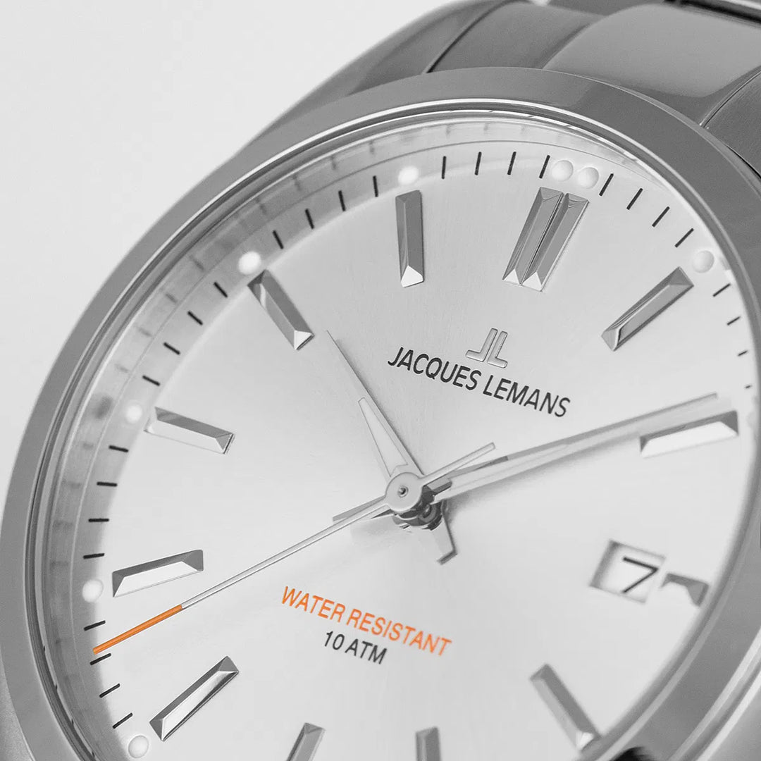 Jacques Lemans Derby 1-1859F - Elegante Herren Quarzuhr Edelstahl 40mm