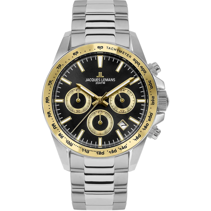 Jacques Lemans Liverpool 1-1877H - Herren Chronograph Quarzuhr 41mm Edelstahl