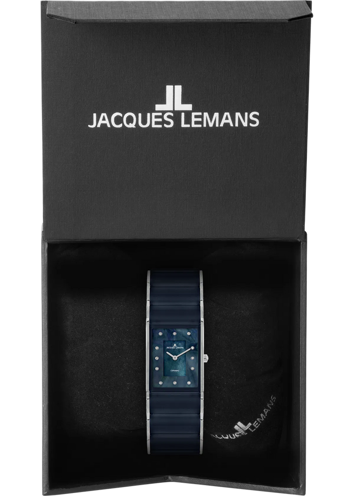 Jacques Lemans Dublin 1-1940H - Elegante Damen Quarzuhr mit Keramik-Armband