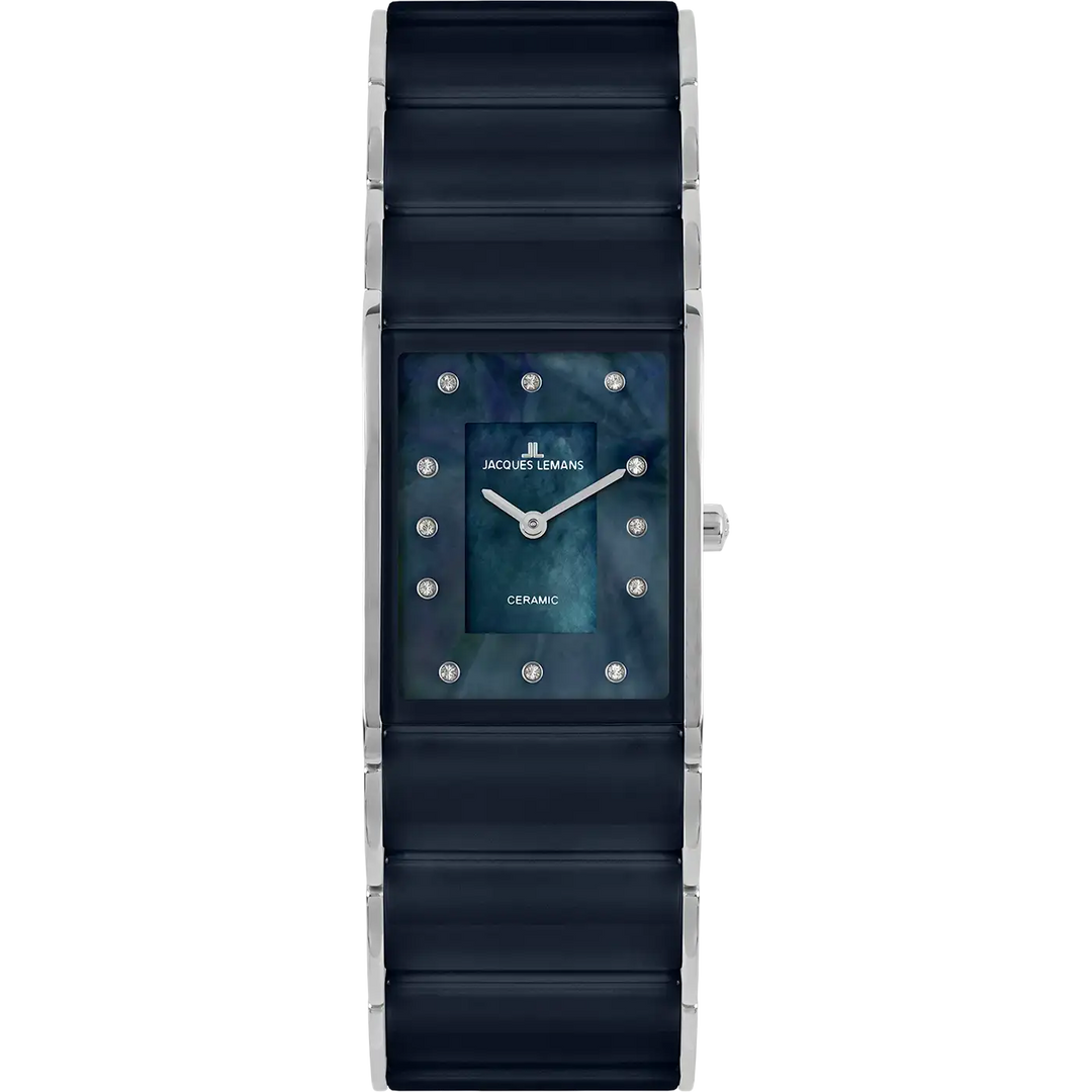 Jacques Lemans Dublin 1-1940H - Elegante Damen Quarzuhr mit Keramik-Armband