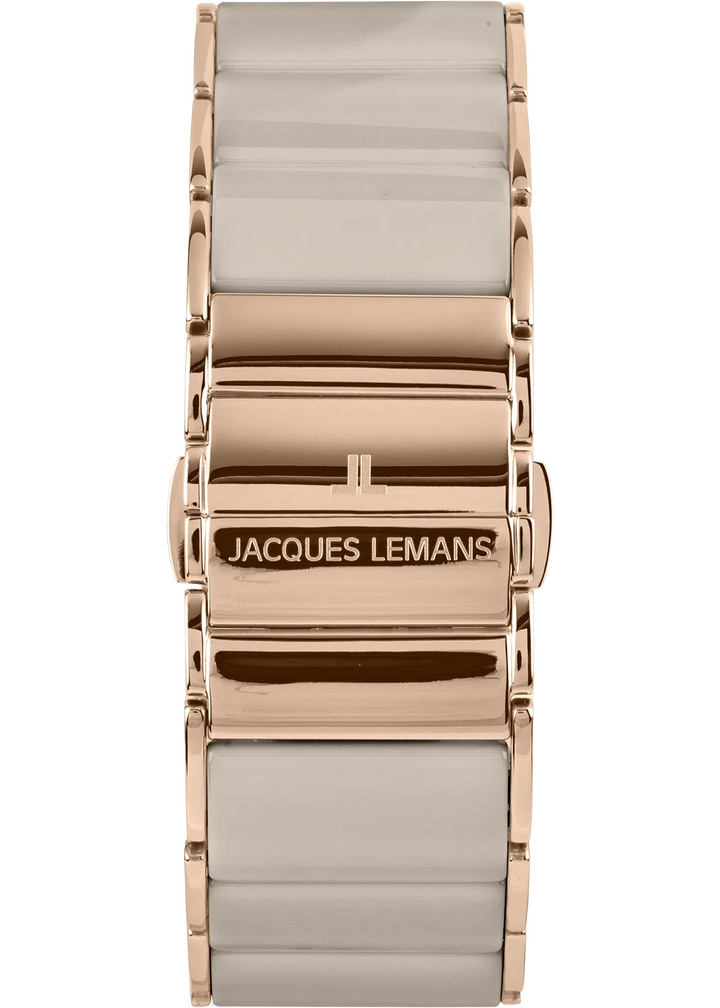 Jacques Lemans Dublin 1-1940O - Elegante Damen Quarzuhr IP-Rosé mit Keramik
