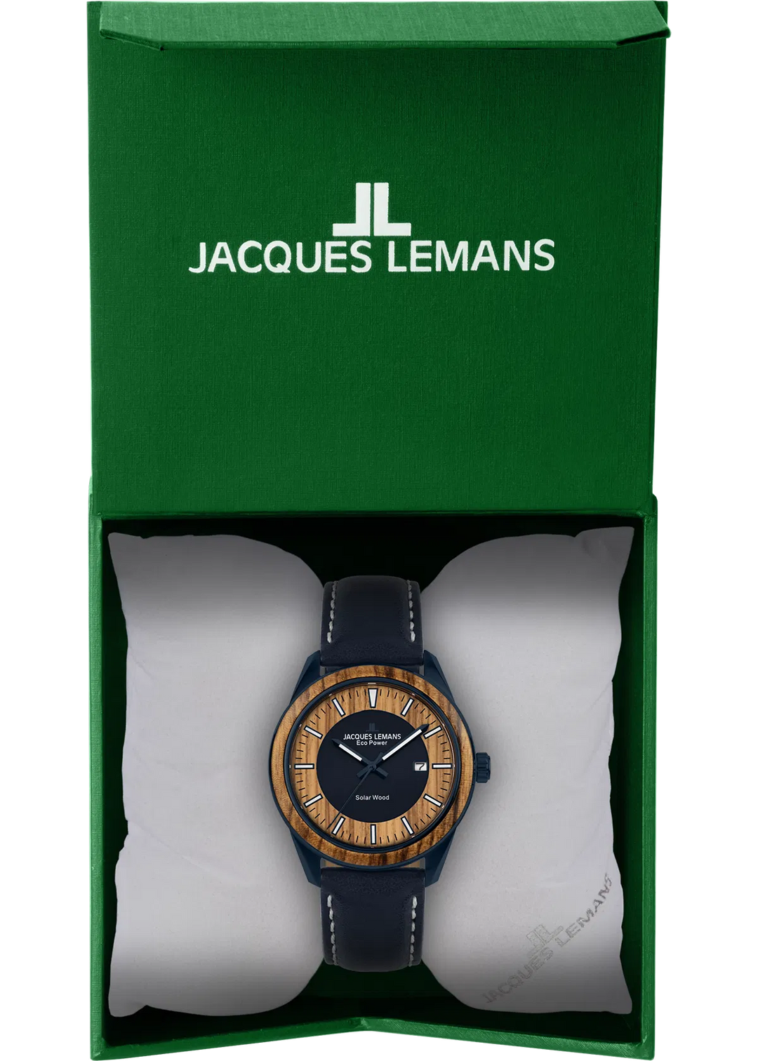 Jacques Lemans Eco Power 1-2116K - Herren Solaruhr 40mm AppleSkin Blau