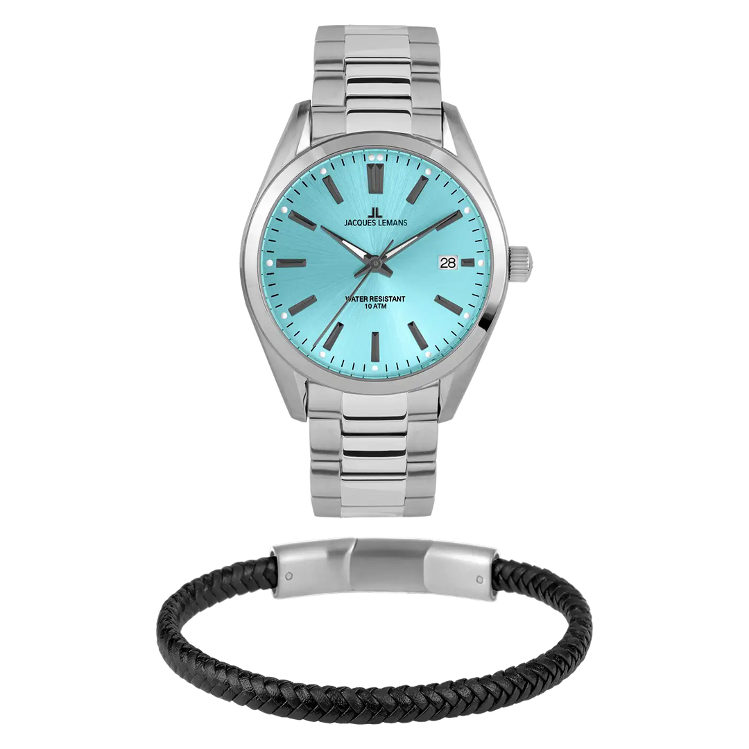 Jacques Lemans Derby Set 1-2143 - Herren Quarzuhr mit Armband