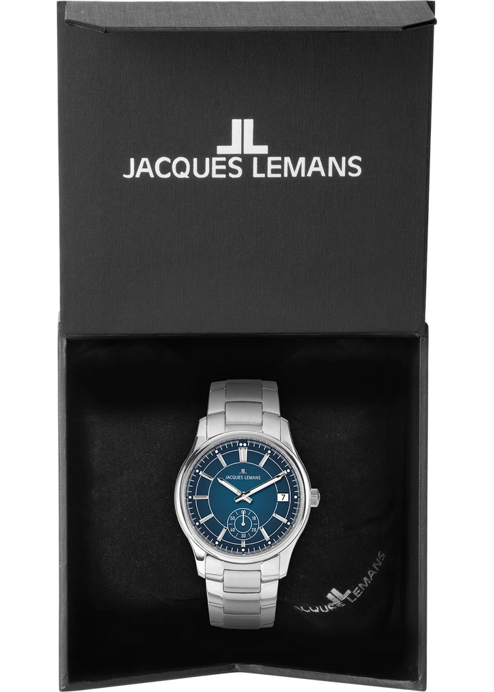Jacques Lemans Derby 1-2197G - Elegante Herren Quarzuhr mit blauem Zifferblatt