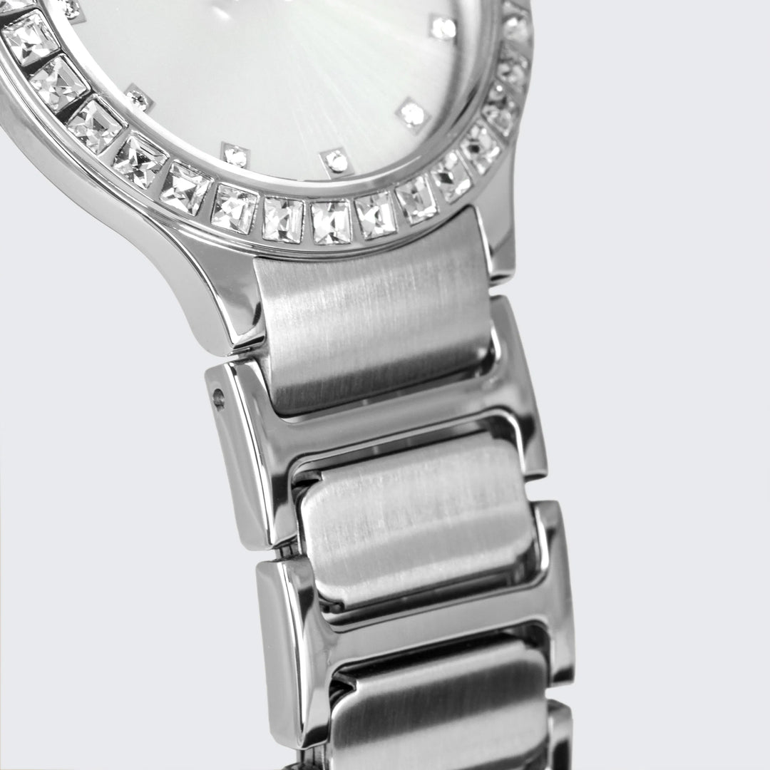 Jacques Lemans Milano 1-2208B - Elegante Damen Quarzuhr mit Glassteinen 30mm