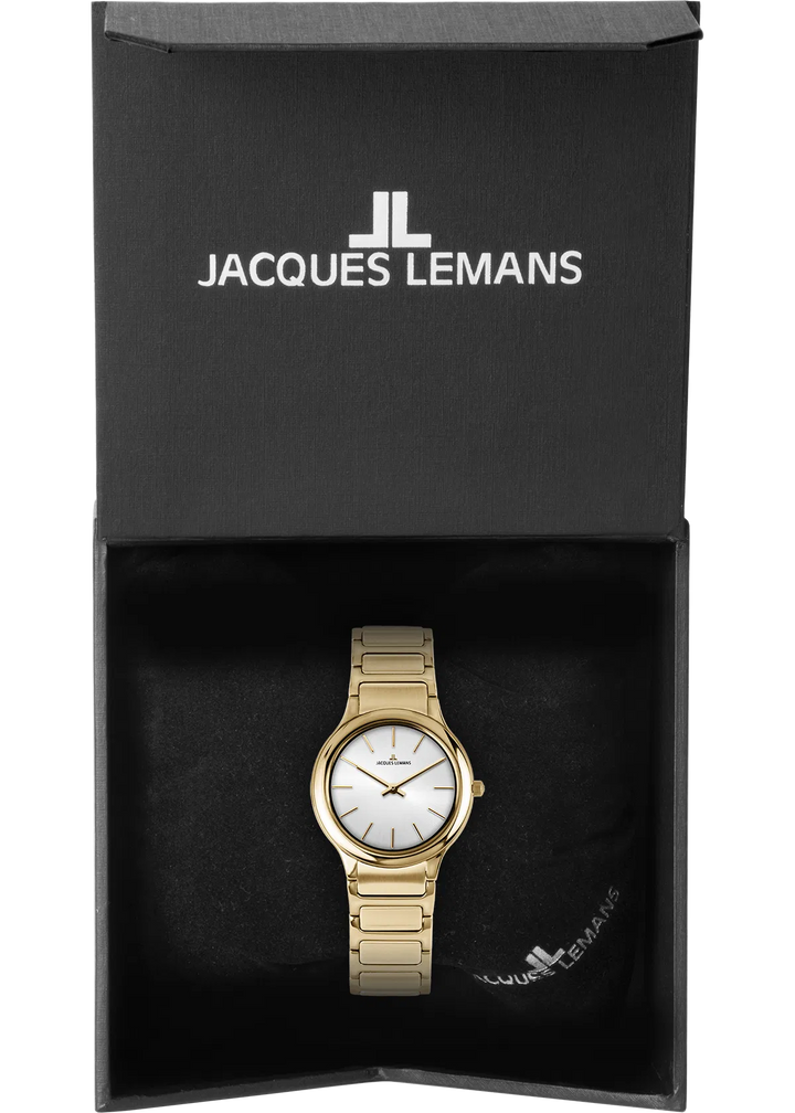Jacques Lemans Milano 1-2208G - Elegante Damen Quarzuhr IP-Gold 30mm