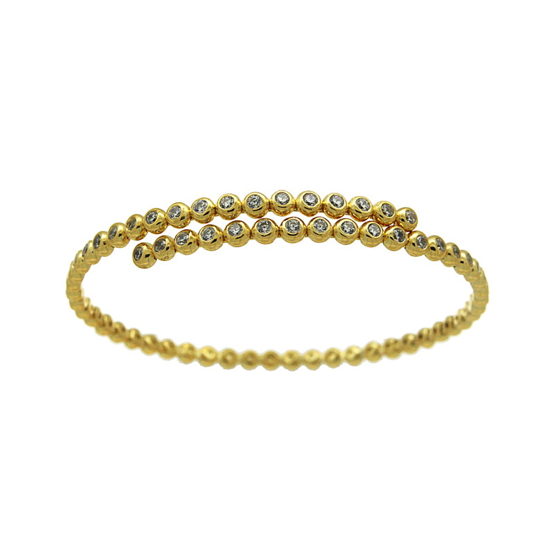 Armreif 64 Zirkonia, Sterlingsilber vergoldet