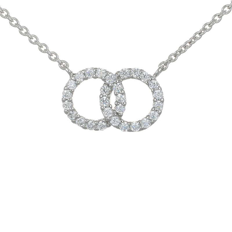Collier 28 Zirkonia, Sterlingsilber, 42-45 cm