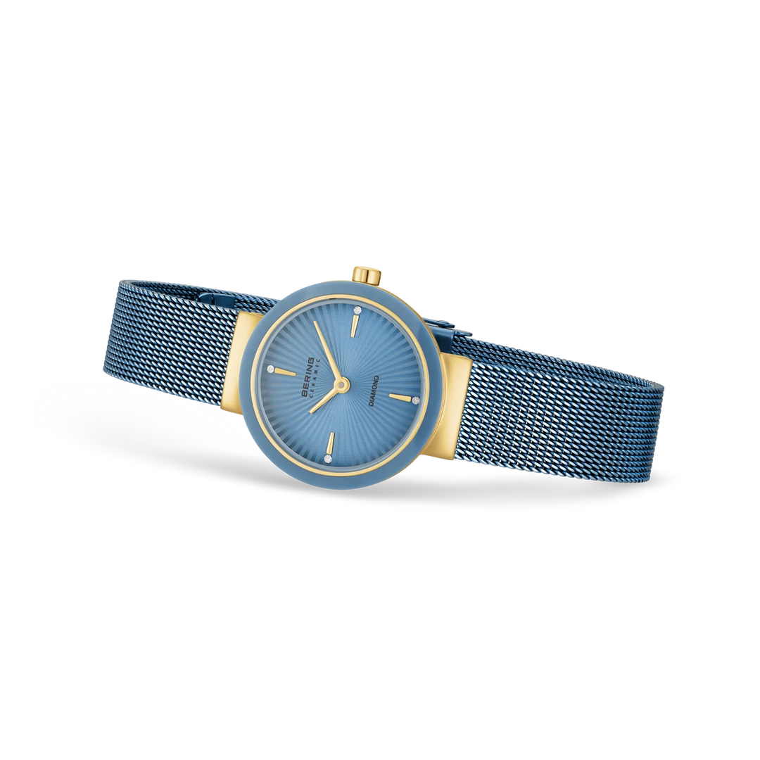 Bering Ceramic, eisblau/gold glänzend, 10725-339