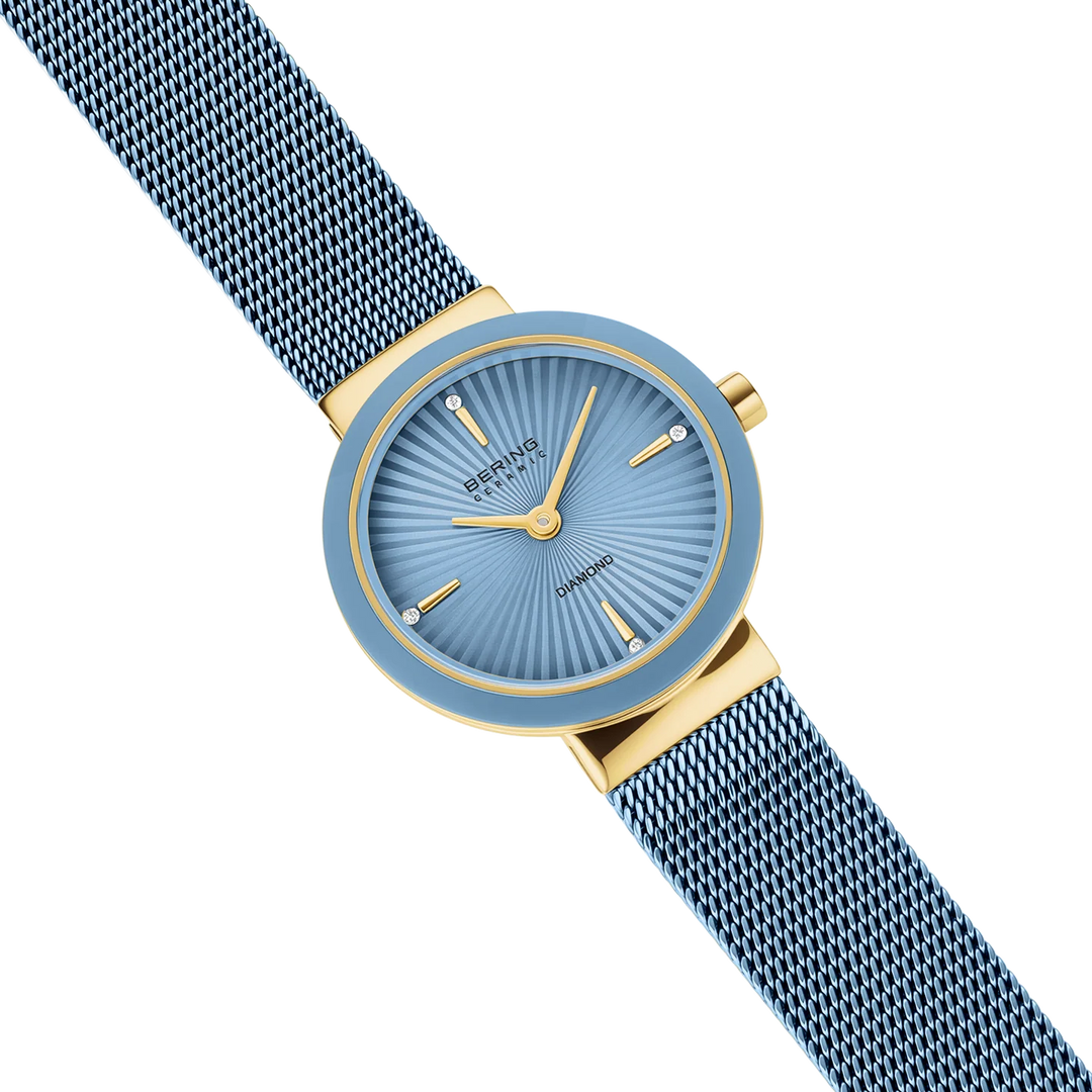 Bering Ceramic, eisblau/gold glänzend, 10725-339