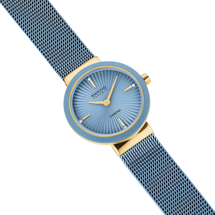 Bering Ceramic, eisblau/gold glänzend, 10725-339