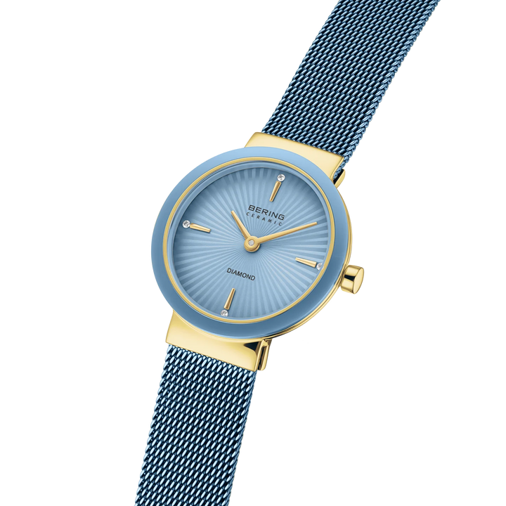 Bering Ceramic, eisblau/gold glänzend, 10725-339