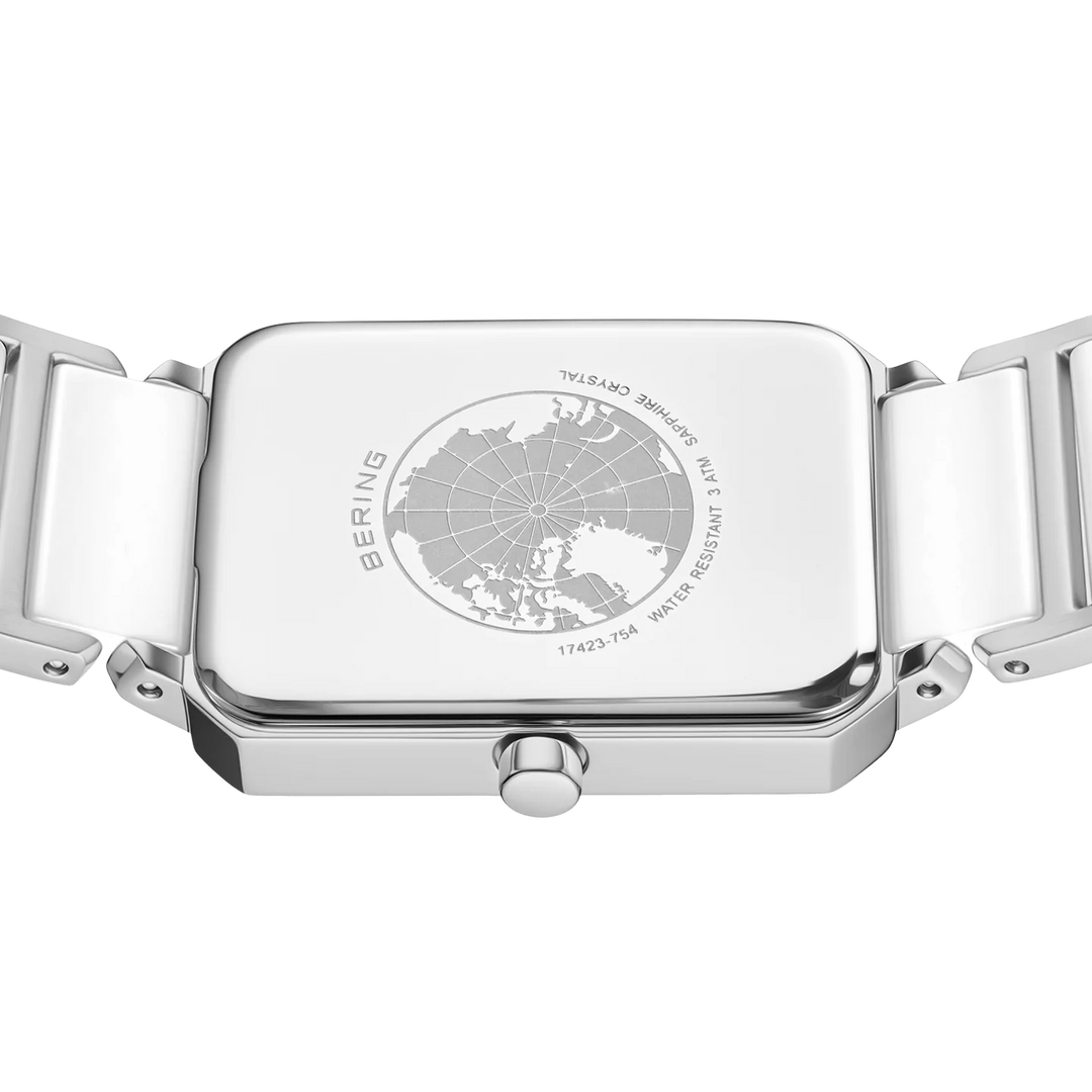 BERING Classic Damenuhr 17423-754 – Edelstahl, Keramik, silber glänzend