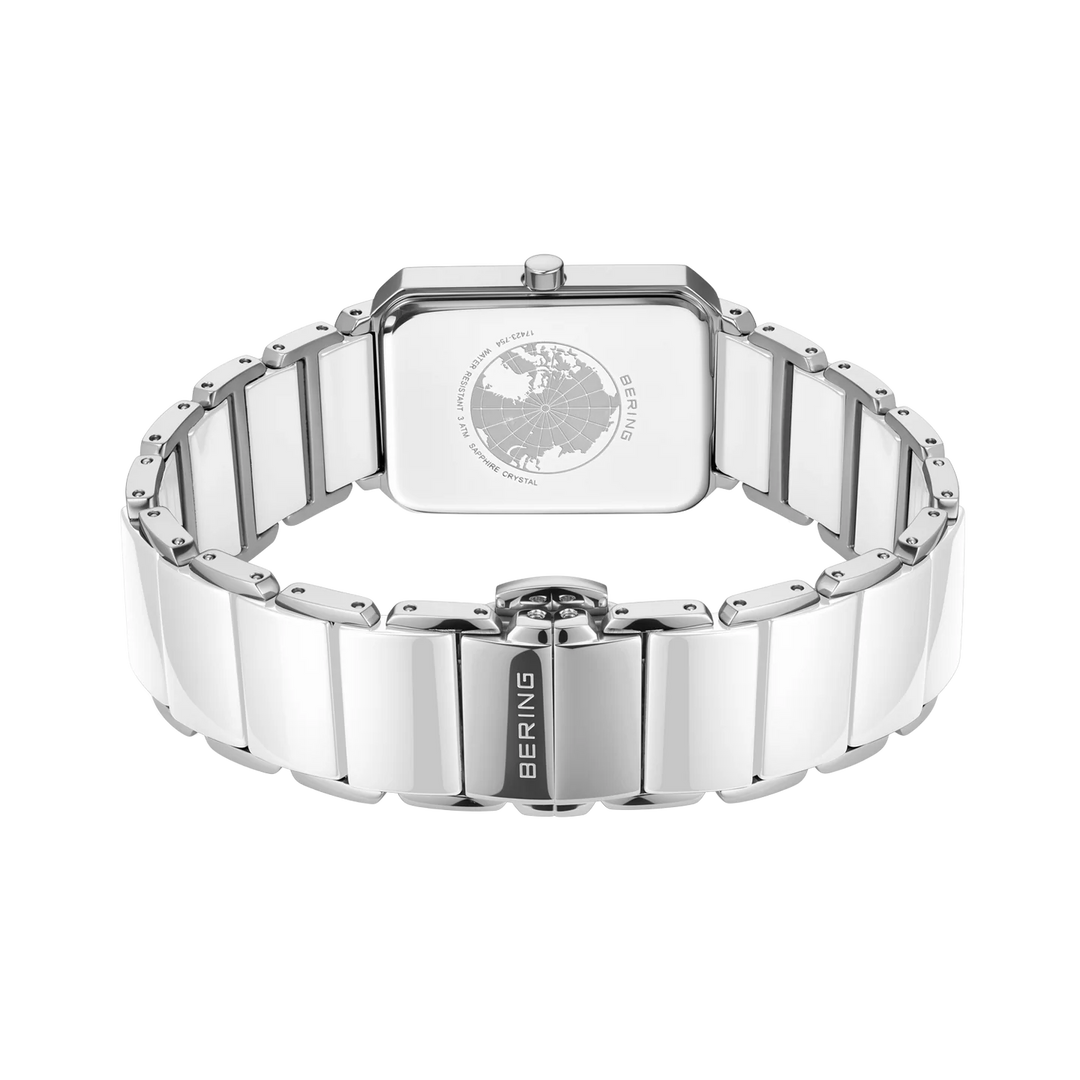BERING Classic Damenuhr 17423-754 – Edelstahl, Keramik, silber glänzend