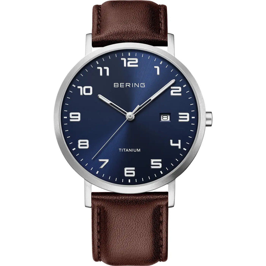 Bering Herrenuhr – Titanium, silber gebürstet 18640-505