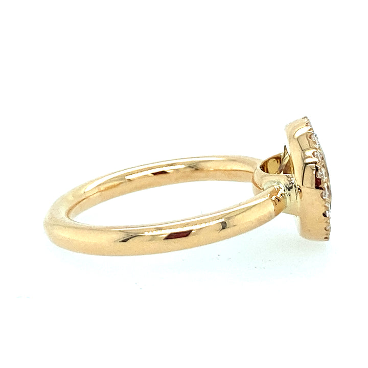 Gold-Beryll Ring 750 Gelbgold mit Brillanten - Handgefertigt