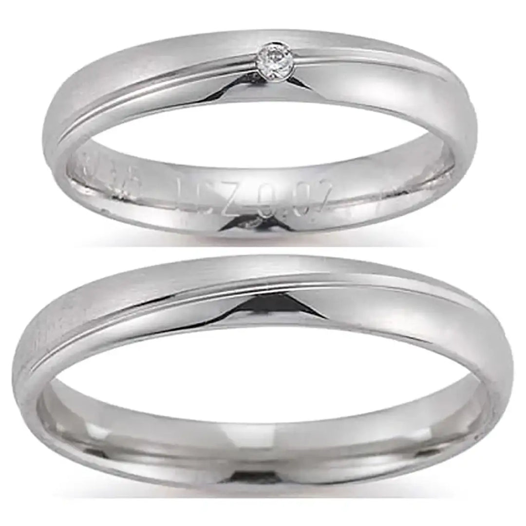 Eheringe Set, Weißgold, 3,5 mm, Brillant