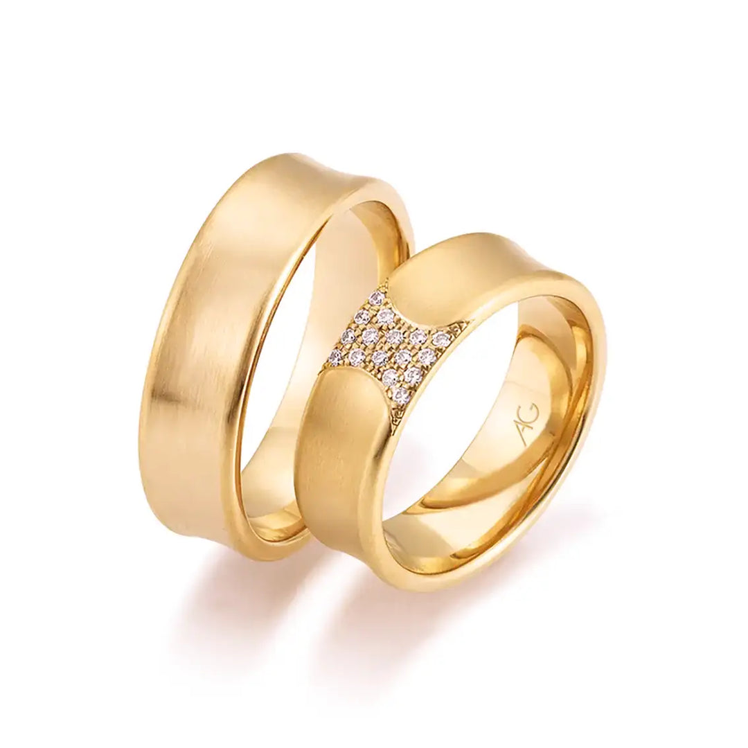 Eheringe Set, Roségold, 6,5 mm, Brillanten