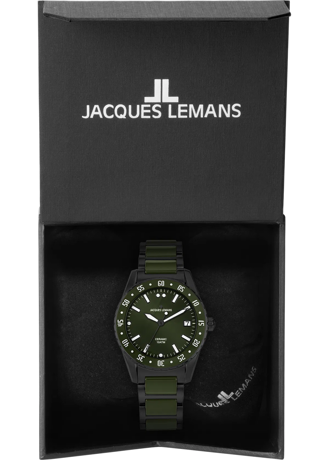 Jacques Lemans Liverpool 42-10F - Herren Quarzuhr mit Keramik-Armband 42mm
