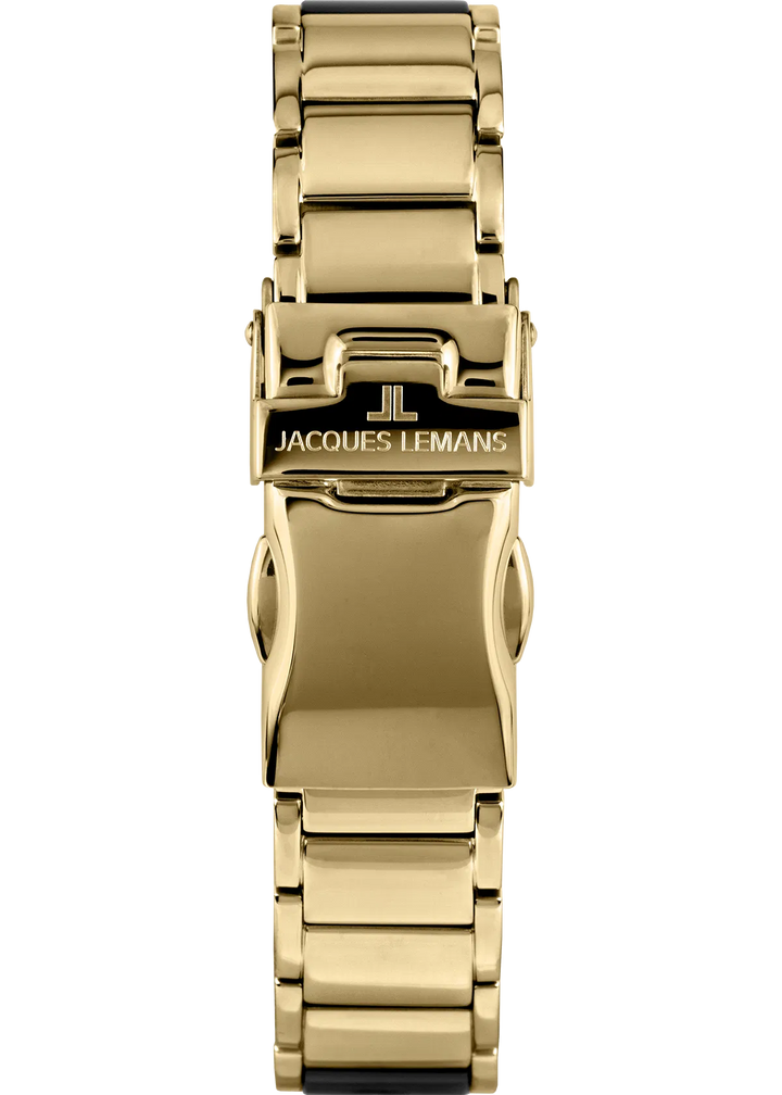 Jacques Lemans Monaco 42-7E - Elegante Damen Quarzuhr IP-Gold mit Keramik