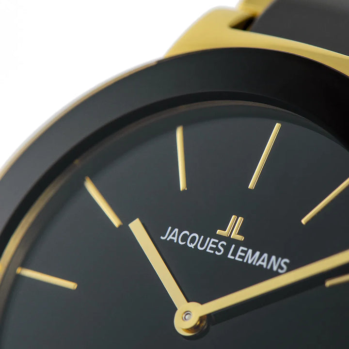 Jacques Lemans Monaco 42-7E - Elegante Damen Quarzuhr IP-Gold mit Keramik