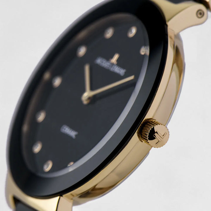 Jacques Lemans Monaco 42-7K - Elegante Damen Quarzuhr IP-Gold mit Keramik