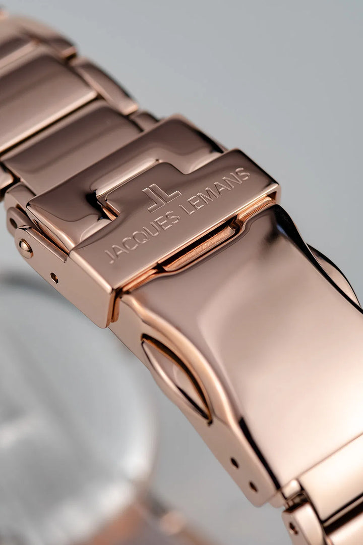 Jacques Lemans Monaco 42-7T - Elegante Damen Quarzuhr IP-Rosé mit Keramik