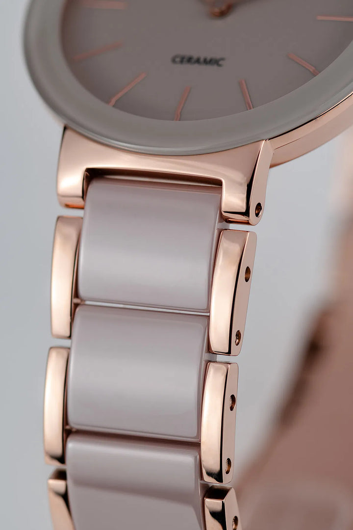 Jacques Lemans Monaco 42-7T - Elegante Damen Quarzuhr IP-Rosé mit Keramik
