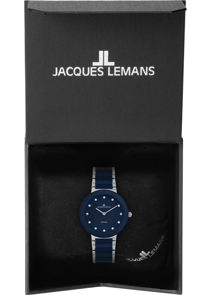 Jacques Lemans Monaco 42-7ZB - Elegante Damen Quarzuhr mit Keramik-Armband
