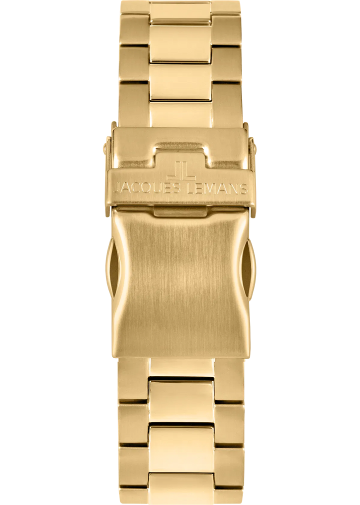 Jacques Lemans Derby 50-4N - Elegante Damen Quarzuhr IP-Gold mit Perlmutt