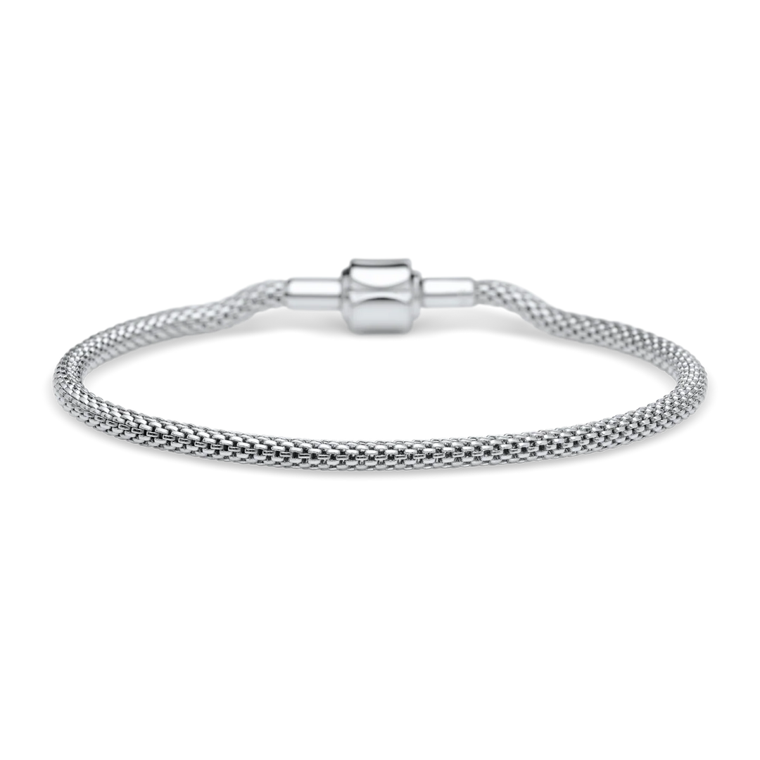 Bering Armband aus Edelstahl-Mesh, silberfarben