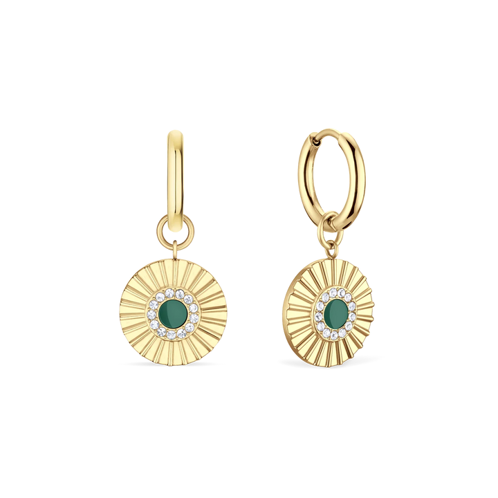 Bering Arctic Flower Creolen mit Anhänger, goldfarben