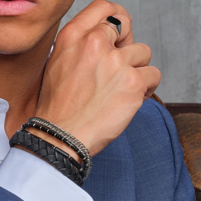 SON Armband schwarzes Kalbsleder