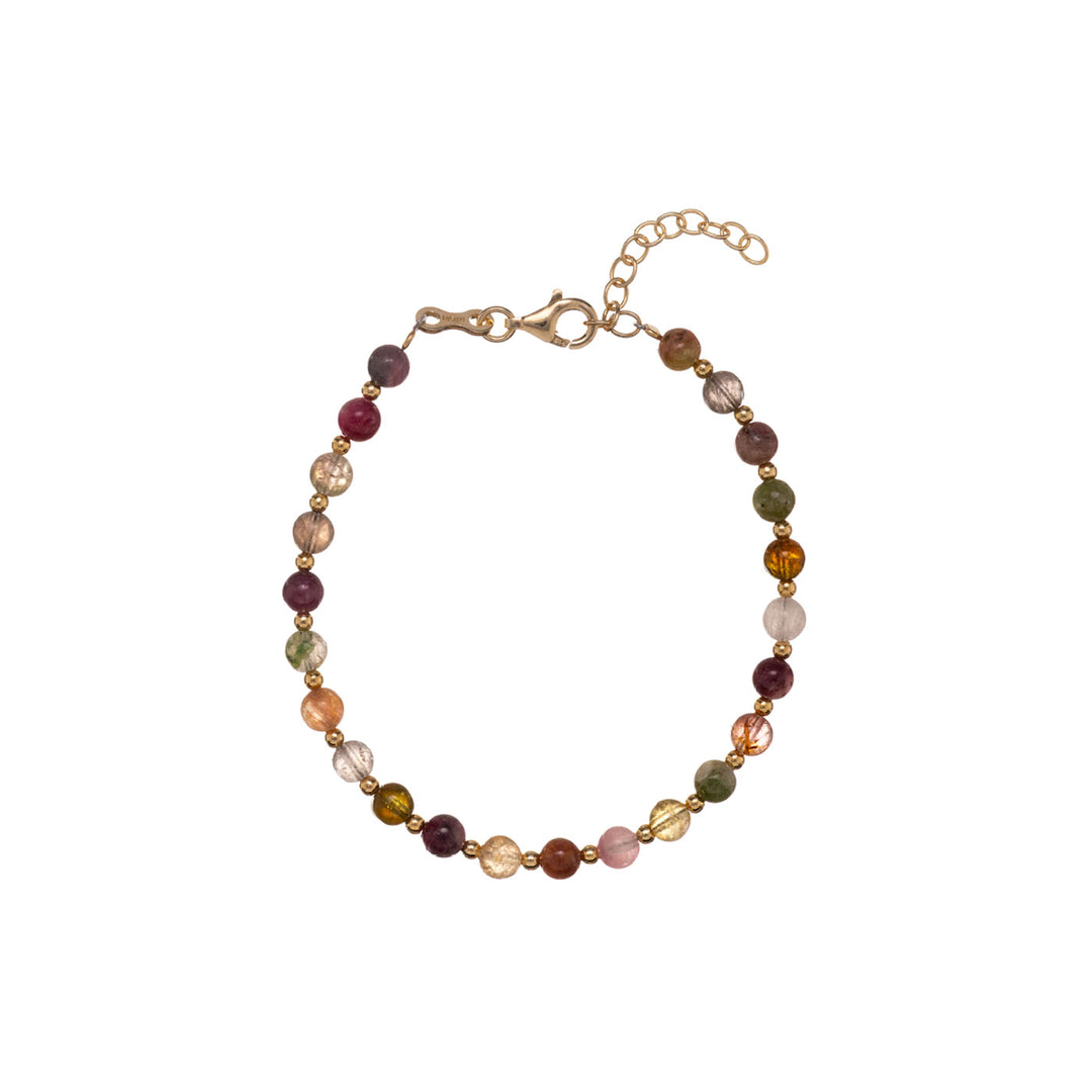 Armband Tormalina mit bunten Steinen – 925er Silber vergoldet