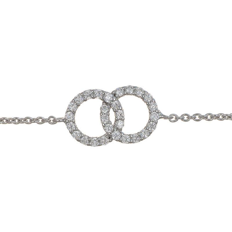 Armkette Sterlingsilber, 28 Zirkonia, 16-18cm