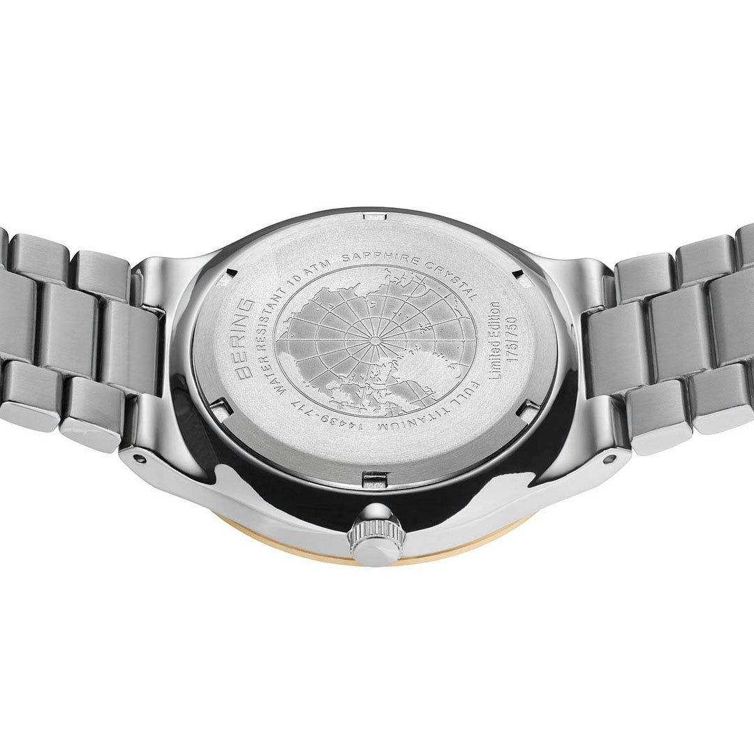Bering Titanium Solar Herrenuhr Gold 14439-717 | Ultraleicht & Nachhaltig