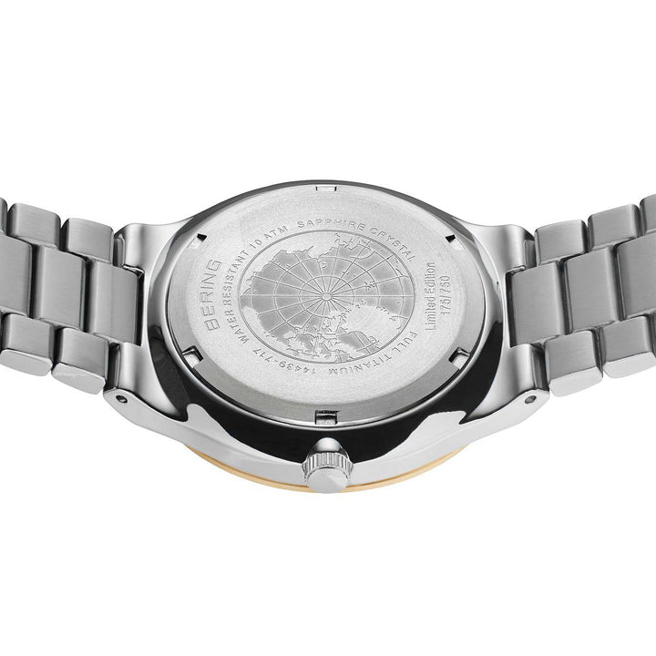 Bering Titanium Solar Herrenuhr Gold 14439-717 | Ultraleicht & Nachhaltig