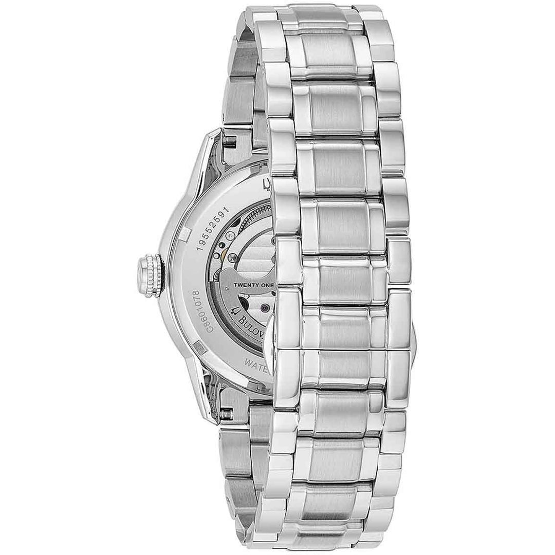 Bulova Sutton 96A119 Automatik - Herrenuhr mit Glasboden & schwarzem Zifferblatt