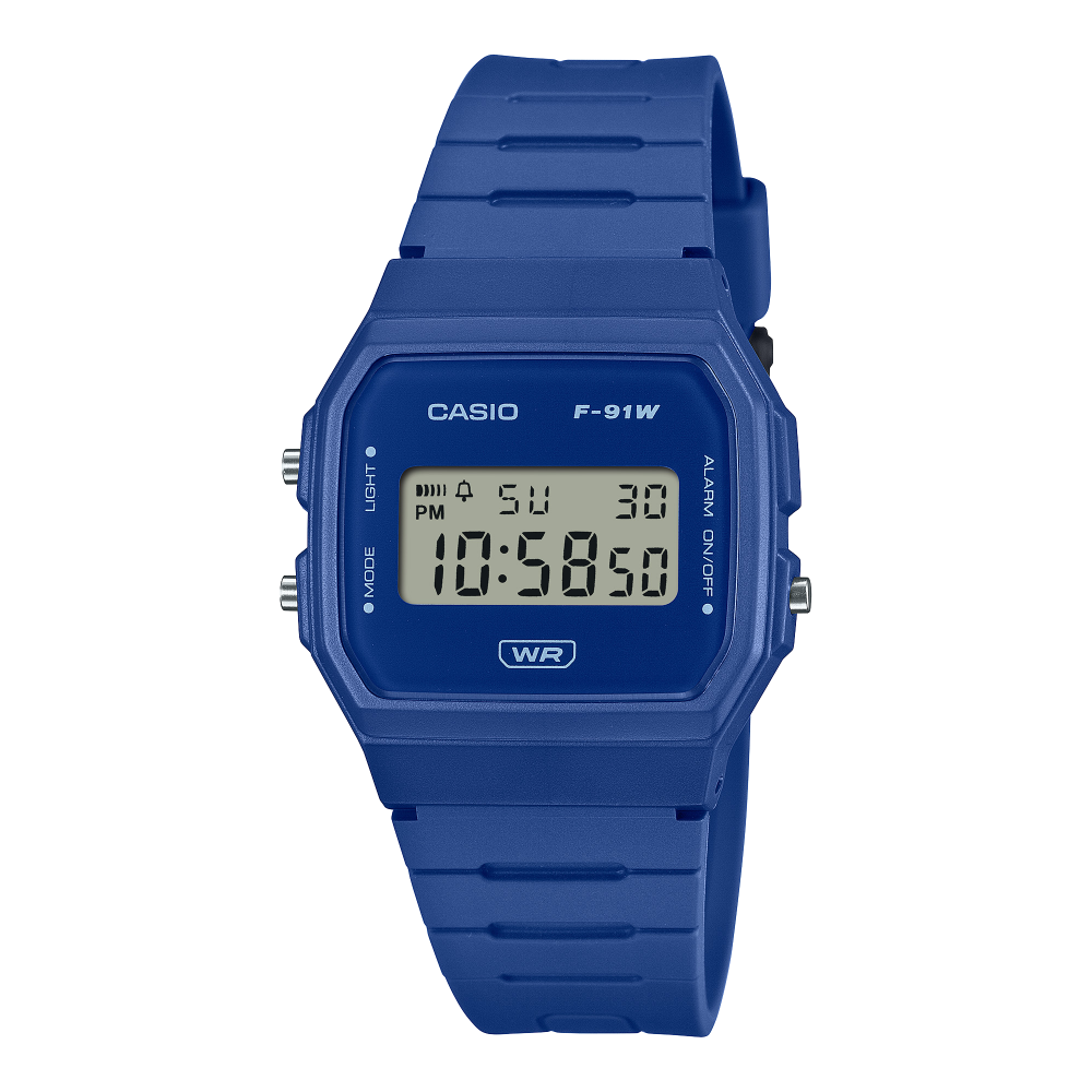 Casio F-91WB-2A1EF Timeless Collection Unisex - Retro Digital Uhr Blau
