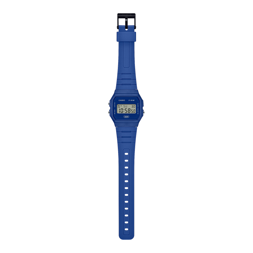 Casio F-91WB-2A1EF Timeless Collection Unisex - Retro Digital Uhr Blau