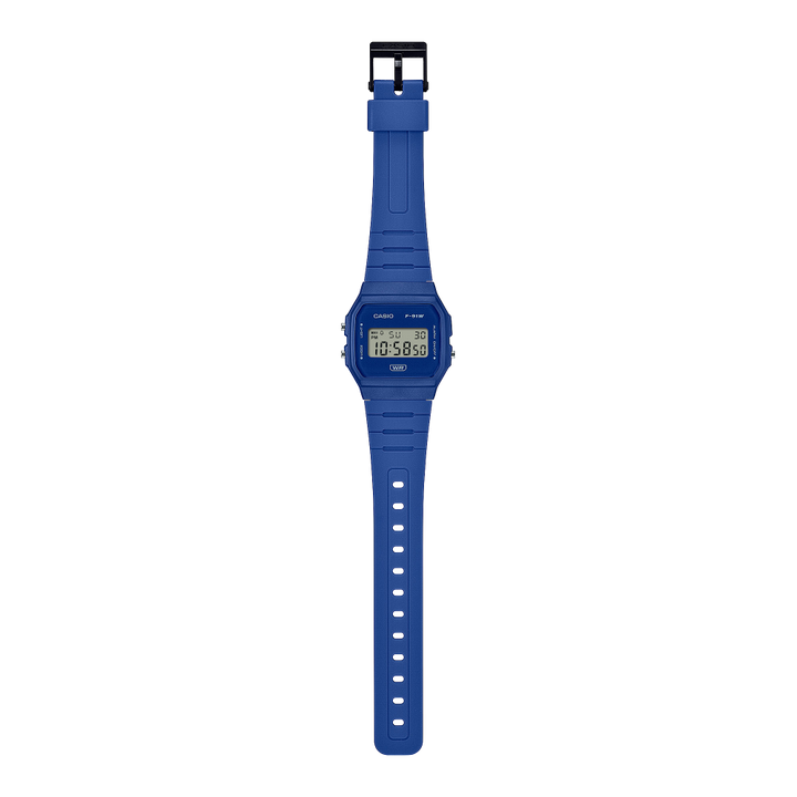 Casio F-91WB-2A1EF Timeless Collection Unisex - Retro Digital Uhr Blau