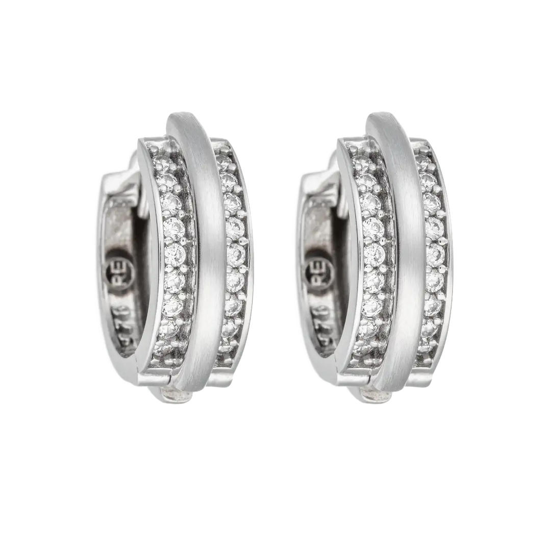 Creolen 925 Sterlingsilber mit 18 Zirkonia