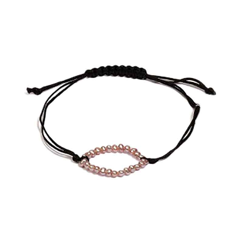 Armband Zuchtperlen 2,5 - 3 mm, Makramee, 19 cm