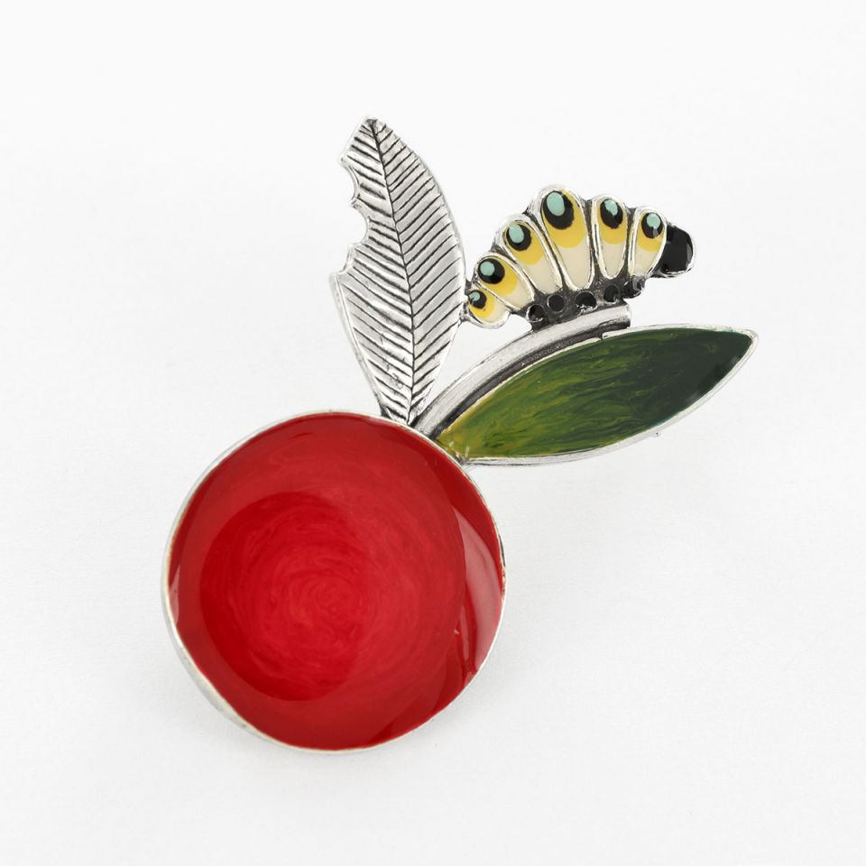 Taratata Brosche Cocoon Rot - Modeschmuck mit Glasperlen