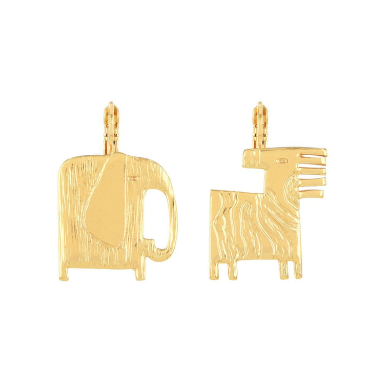 Ohrringe Swahili – Handbemalte Designer-Ohrringe in Gold