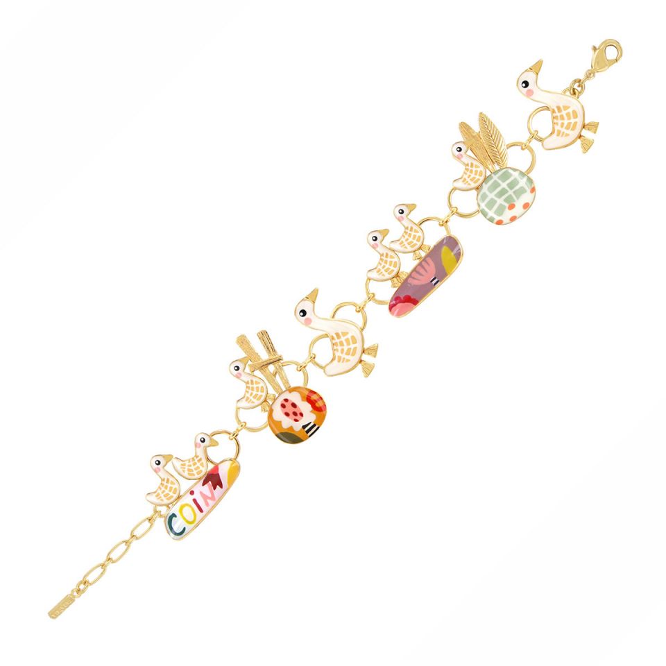 Taratata Armband Plume – Handbemaltes Designer-Armband in Gold