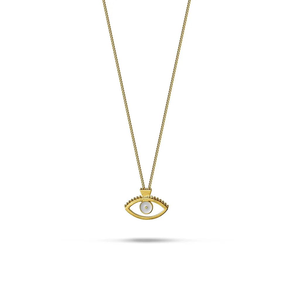Halskette "The White Eye" Sterlingsilber vergoldet, M-450