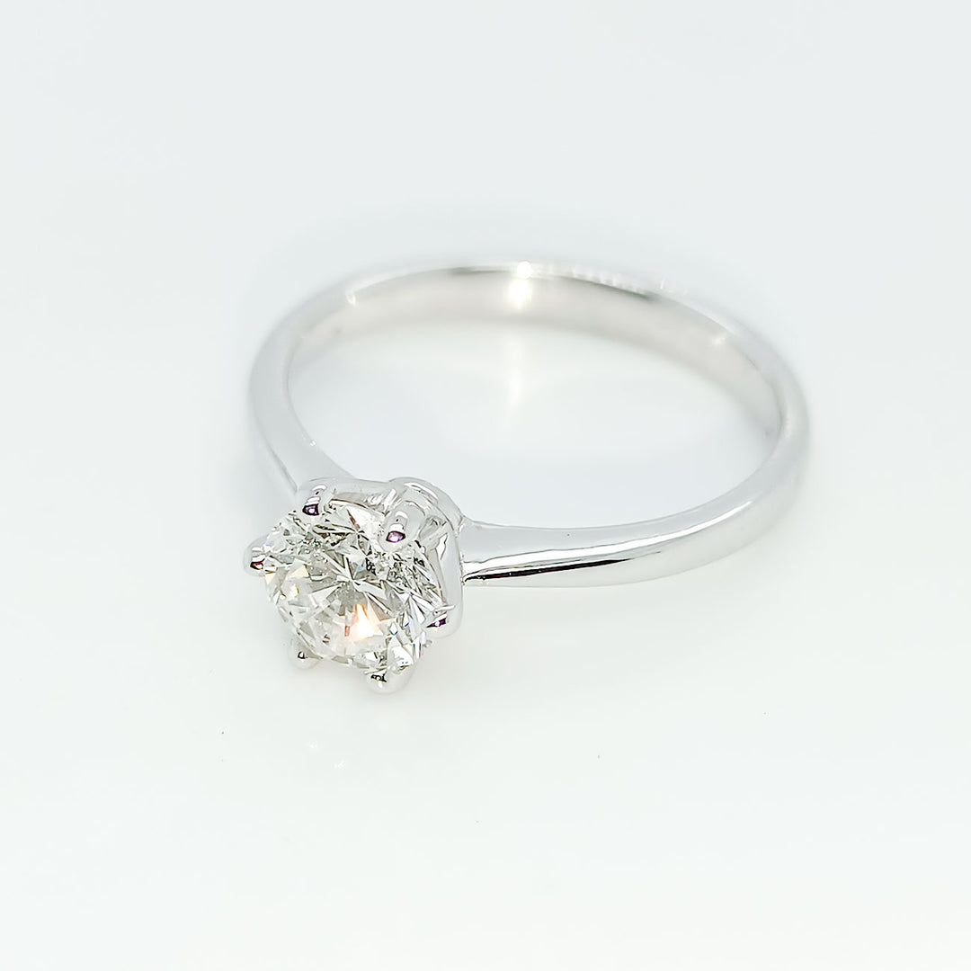 Solitär-Ring 750 Weißgold mit 0,85 ct Brillant