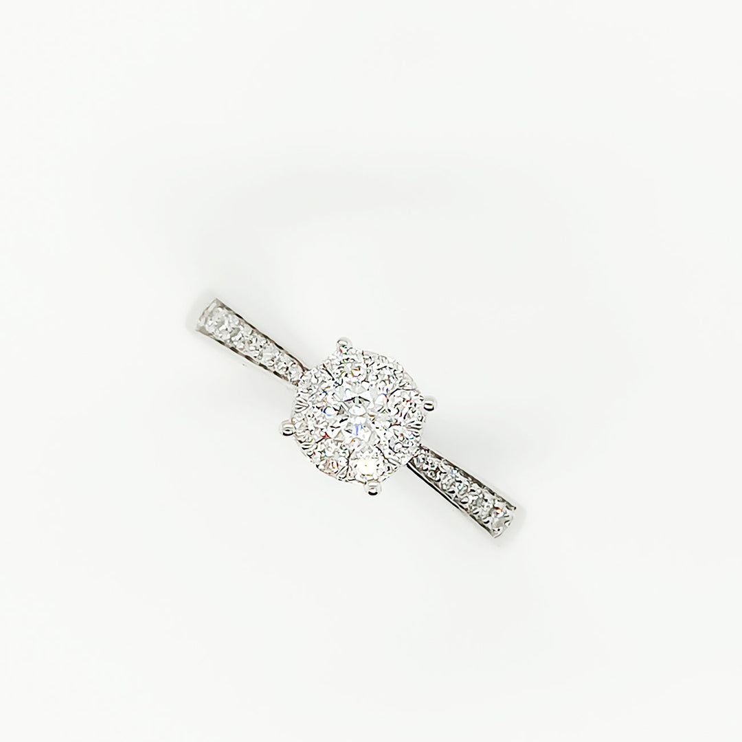 Verlobungsring 585 Weißgold mit 0,40 ct Brillanten